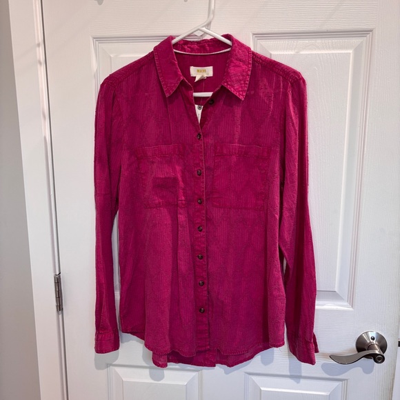 Maeve Tops - Maeve pink button down